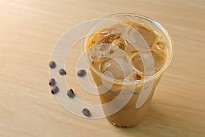 Iced coffee in takeaway cup