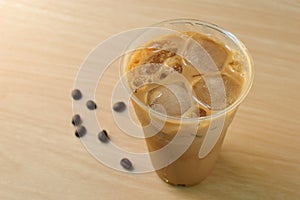 Iced coffee in takeaway cup photo
