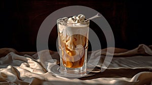 iced coffee with vanilla cream