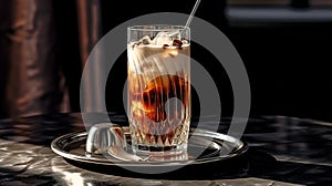 iced coffee with vanilla cream