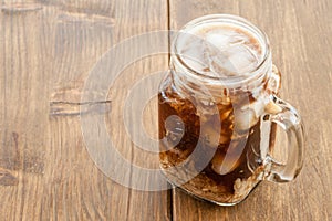 Iced coffee in vintage jar