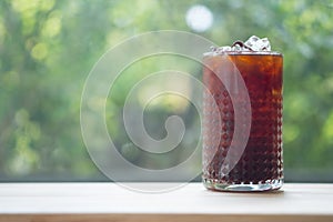 Iced cold brew coffee in glass