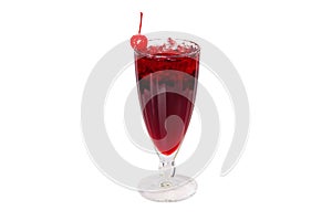 Iced drink with cherry