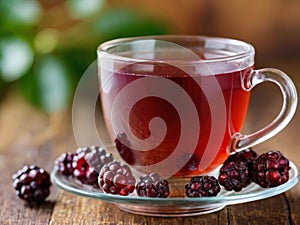 Iced drink - cranberry tea or juice with ice and mint