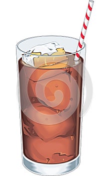 Iced Drink Vector Illustration