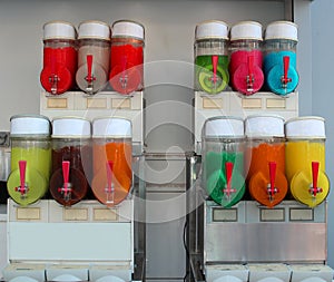 iced grenadine dispenser also called GRATTACHECCA in Italy with