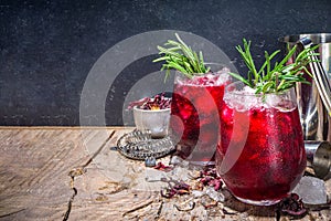 Iced hibiscus cocktail