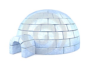 Iced igloo isolated on white background
