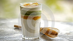 Iced Matcha Latte on Table
