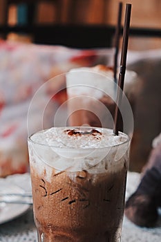 Iced Mocha Coffee in the Coffee shop