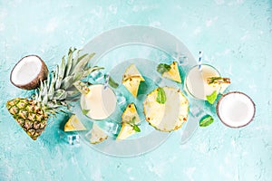 Iced pina colada cocktail