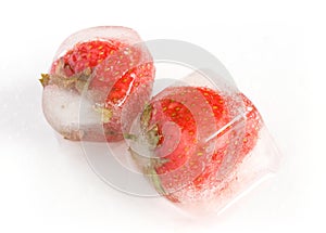 Iced strawberries