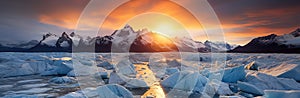 iced sunset, AI generated