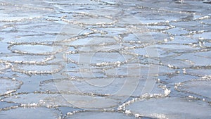 Iced surface of the water
