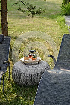 iced tea on the summer table outdoor