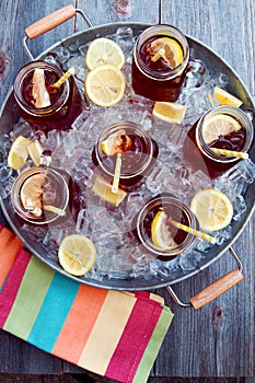 Iced Teas in Ice Filled Tray