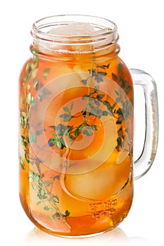 Iced thyme tea jar, paths