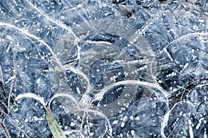 Iced water on the ground with tracery