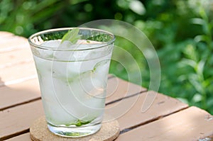Iced water with mint