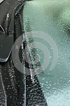 Iced windshield