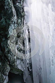 Between the icefall and the rock