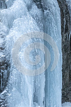 Icefall on a rock wall
