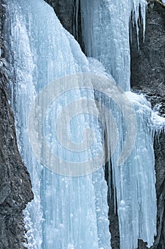 Icefall on a rock wall