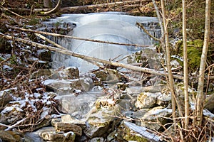 Icefall in Slovak Paradise National park, Slovakia