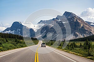 Icefields Parkway Between Banff National Park and Jasper in Alberta, Canada