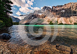 Icefields Parkway Bow Lake With Mountains photo