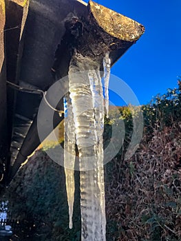 Iceicle at the roof