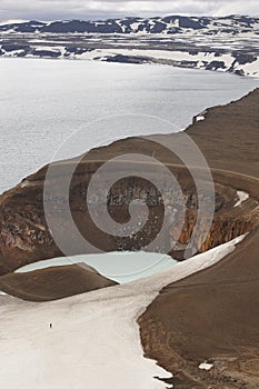 Iceland. Askja and Viti craters. Highland area.