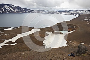 Iceland. Askja and Viti craters. Highland area.