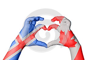 Iceland Canada Heart, Hand gesture making heart