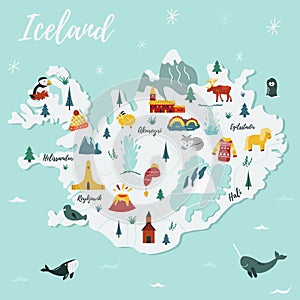 Island návrh malby vektor. cestovat ilustrace 