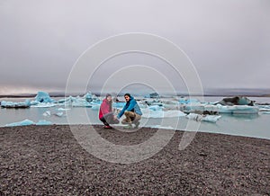 Iceland - Couple at the Glacier Lagoon