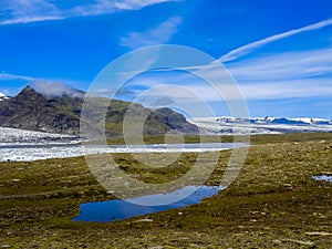 Iceland diamond beach with icebergs