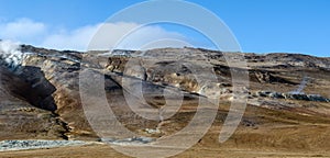 Iceland, Europe, Hervir Geyser Valley enters the Golden Ring of the Iceland tourist route, amazing and unearthly landscape