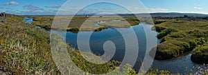 View of the river Lindaa from the restplace Porsteinskali in Iceland,Europe photo