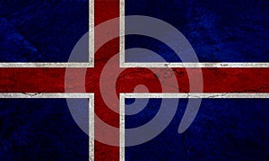 Iceland flag, concrete texture concept