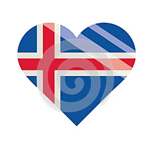 iceland flag in heart photo