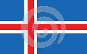 Iceland flag vector graphic. Rectangle Icelander flag illustration. Iceland country flag is a symbol of freedom, patriotism and