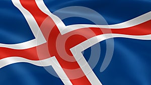 Iceland flag in the wind