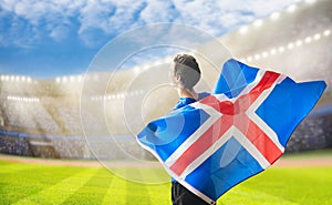 Iceland football team supporter on stadium