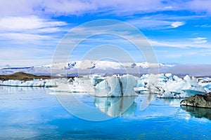 Iceland glacial lake ice beach