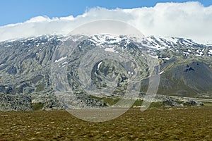 Iceland Glacier and Field, Montain Landscape - Europe