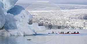 Iceland glacier kayakers