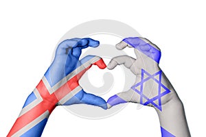 Iceland Israel Heart, Hand gesture making heart