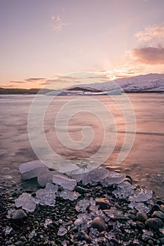 Iceland Jokulsarlon is a glacial lagoon, bordering Vatnajokull National Park in southeastern Iceland photo