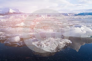 Iceland Jokulsarlon ice glacier and lagoon